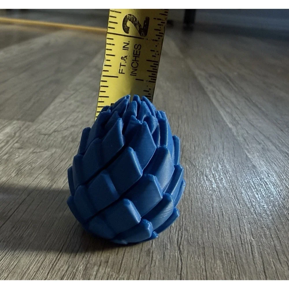 3D Printed Twisty Fidget Dragon Egg Mini - Blue Sensory Toy